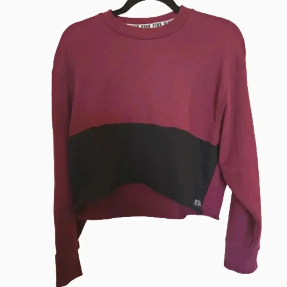 Vintage PINK Victoria’s Secret Colorblock Cropped Sweatshirt | XS
